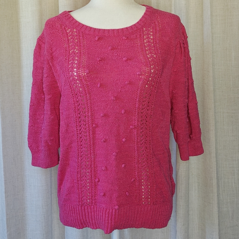 J. Crew Pink Knit Short Sleeve Sweater